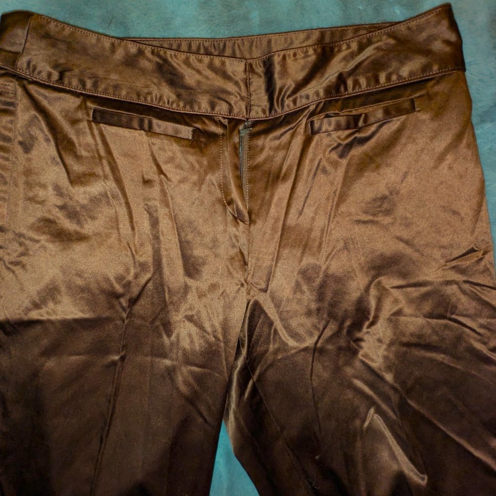Ladies Brown MKM Designs Shiny Cotton/Polyester Shiny Shorts Size 15/16